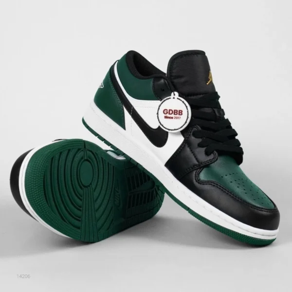 Air-Jordan-1-Low-Black-Green-Toe-Green-Black-White-Authentic