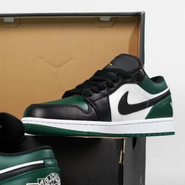 Air-Jordan-1-Low-Black-Green-Toe-Green-Black-White-Authentic