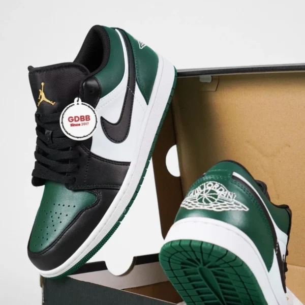Air-Jordan-1-Low-Black-Green-Toe-Green-Black-White-Authentic