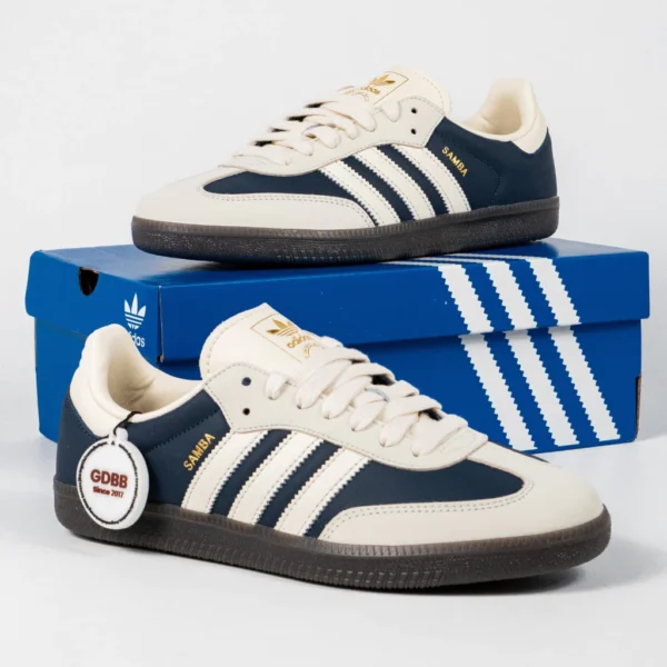 Sepatu-Adidas-Samba-OG-Night-Indigo-Navy-Cream-White-Gold-Sneakers-Authentic