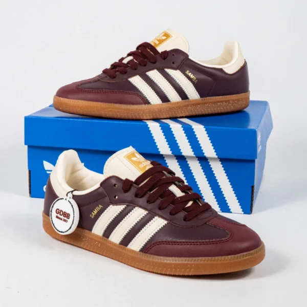 Sepatu-Adidas-Samba-OG-Burgundy-Maroon-Sneakers-Authentic