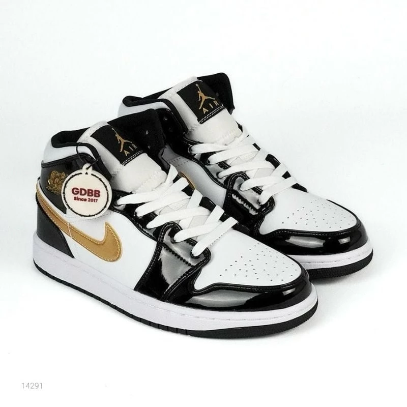 Sepatu-Jordan-1-Mid-Patent-Black-White-Gold-Black-Gold-Authentic