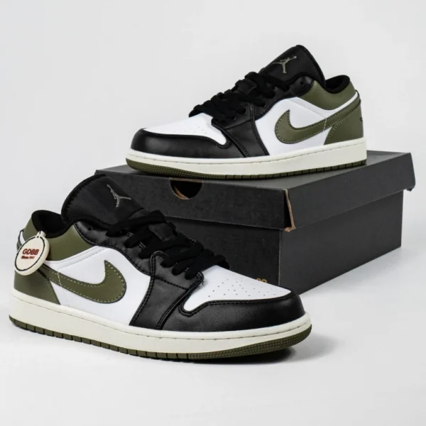 Sepatu-Air-Jordan-1-Low-Medium-Olive-Black-Sneakers-Authentic