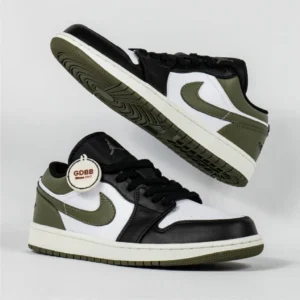 Sepatu-Air-Jordan-1-Low-Medium-Olive-Black-Sneakers-Authentic