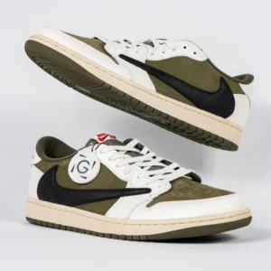 Sepatu-Air-Jordan-1-Low-x-Travis-Scott-Medium-Olive-Green