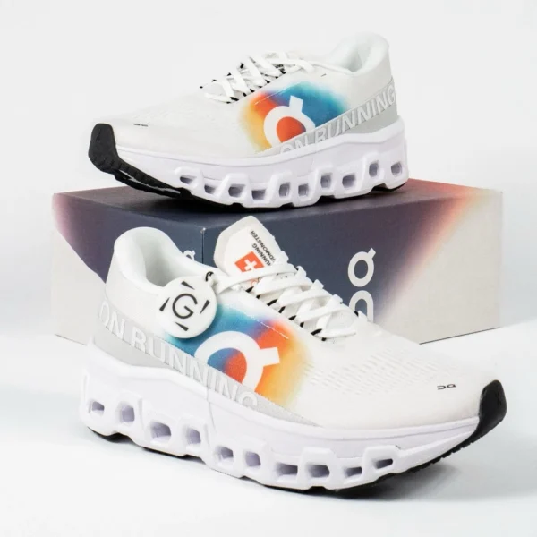 sepatu-running-cloudmonster-2-swiss-olympic-white-orange-rainbow-sneakers-authentic