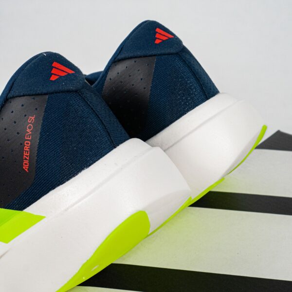 Sepatu Adidas Adizero EVO SL Dark Blue Solar Slime Sneakers Authentic - Image 2