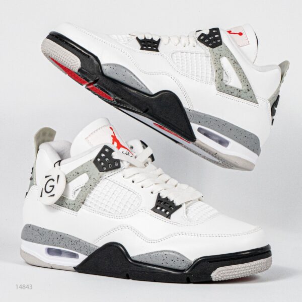 Sepatu Air Jordan 4 Retro White Cement Sneakers Authentic