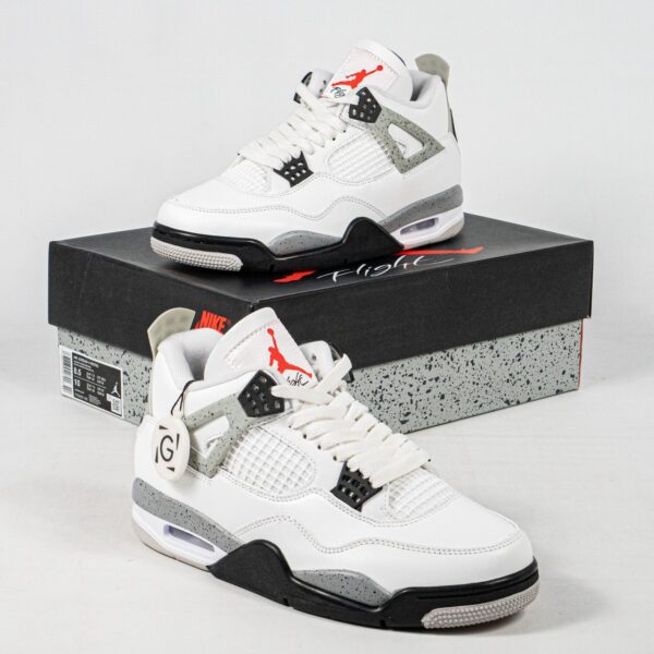 Sepatu Air Jordan 4 Retro White Cement Sneakers Authentic - Image 4