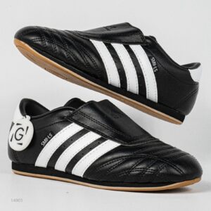 Sepatu Adidas Casual Taekwondo Core Black White Gum Leather Sneakers Authentic