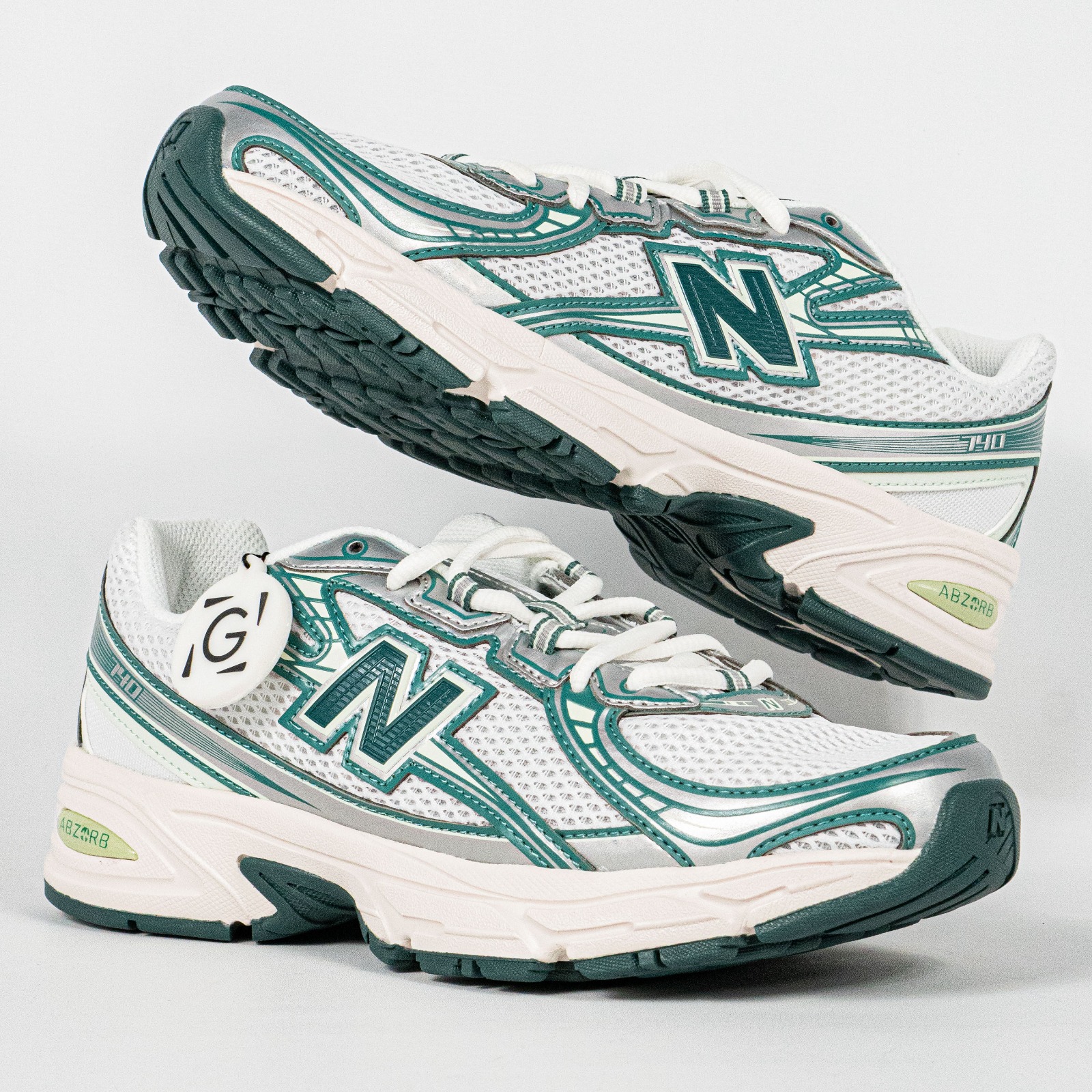 Sepatu NB New Balance 740 White Marsh Green Sneakers Authentic