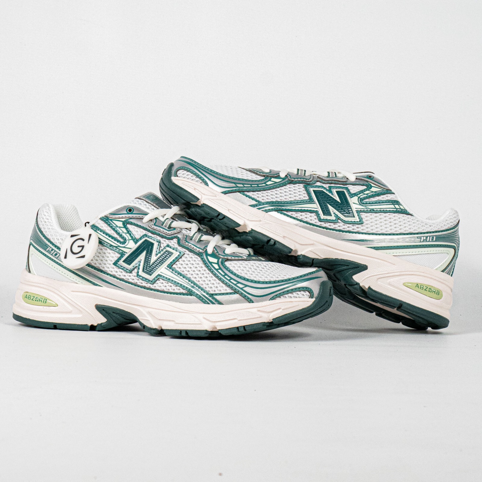Sepatu NB New Balance 740 White Marsh Green Sneakers Authentic - Image 3