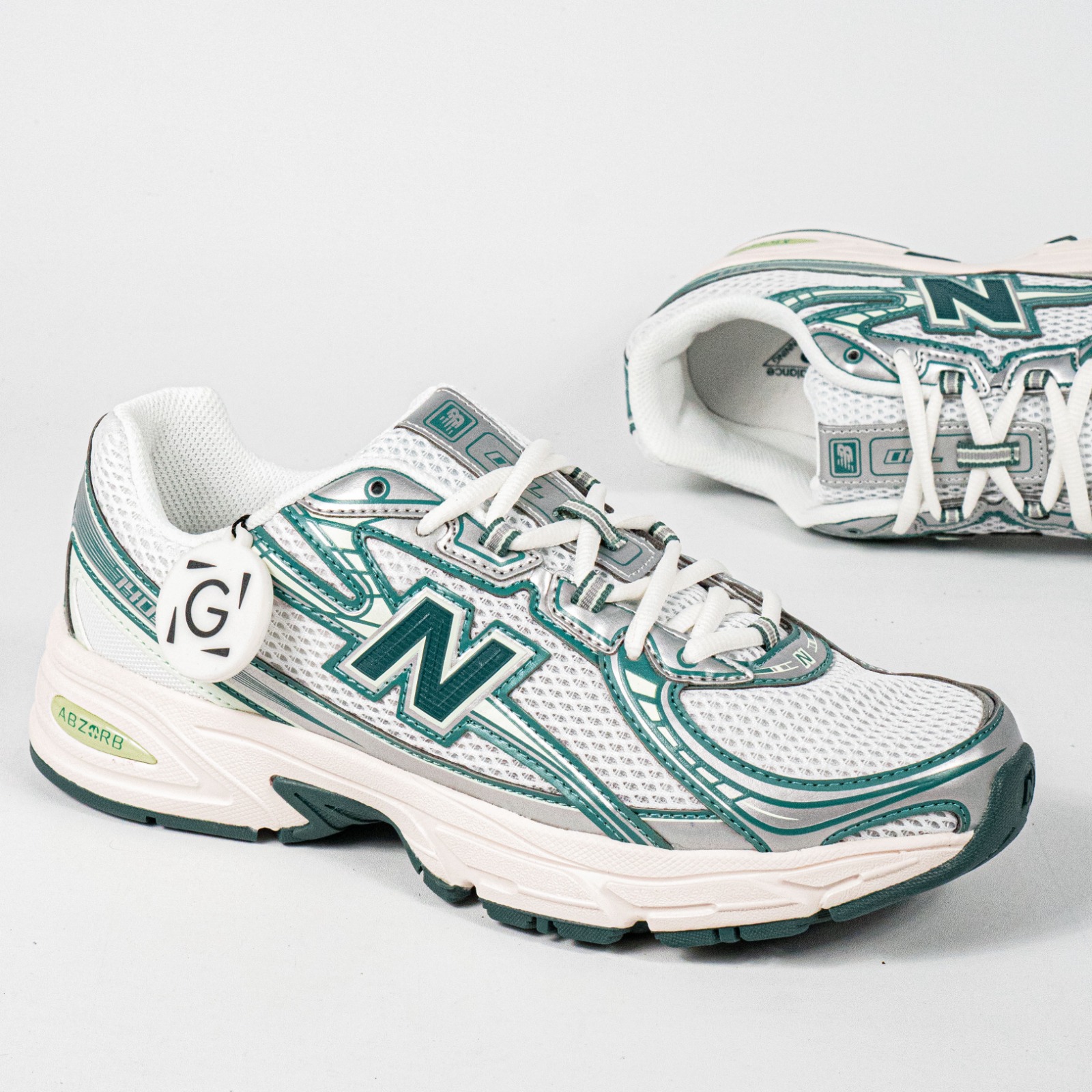 Sepatu NB New Balance 740 White Marsh Green Sneakers Authentic - Image 2