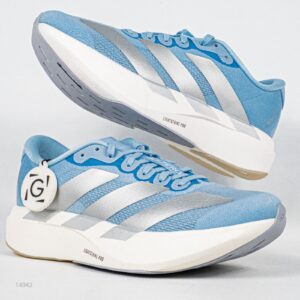 Sepatu Adidas Adizero EVO SL Glow Blue Silver Metallic White Sneakers Authentic