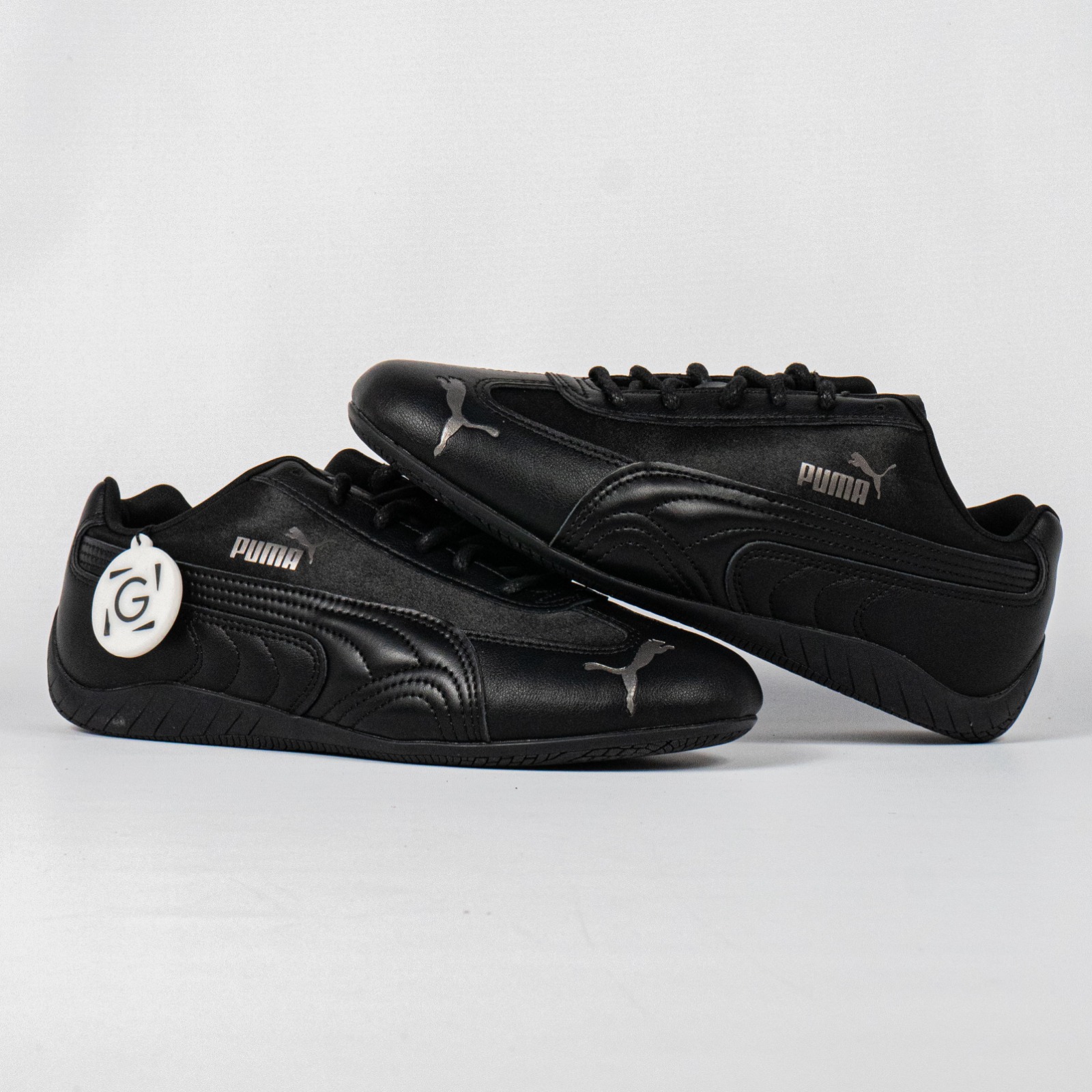 Sepatu Puma Speedcat Femme Black Aged Silver Sneakers Authentic - Image 4