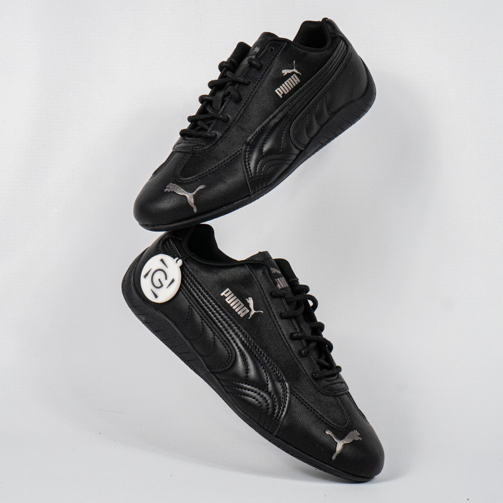 Sepatu Puma Speedcat Femme Black Aged Silver Sneakers Authentic - Image 5