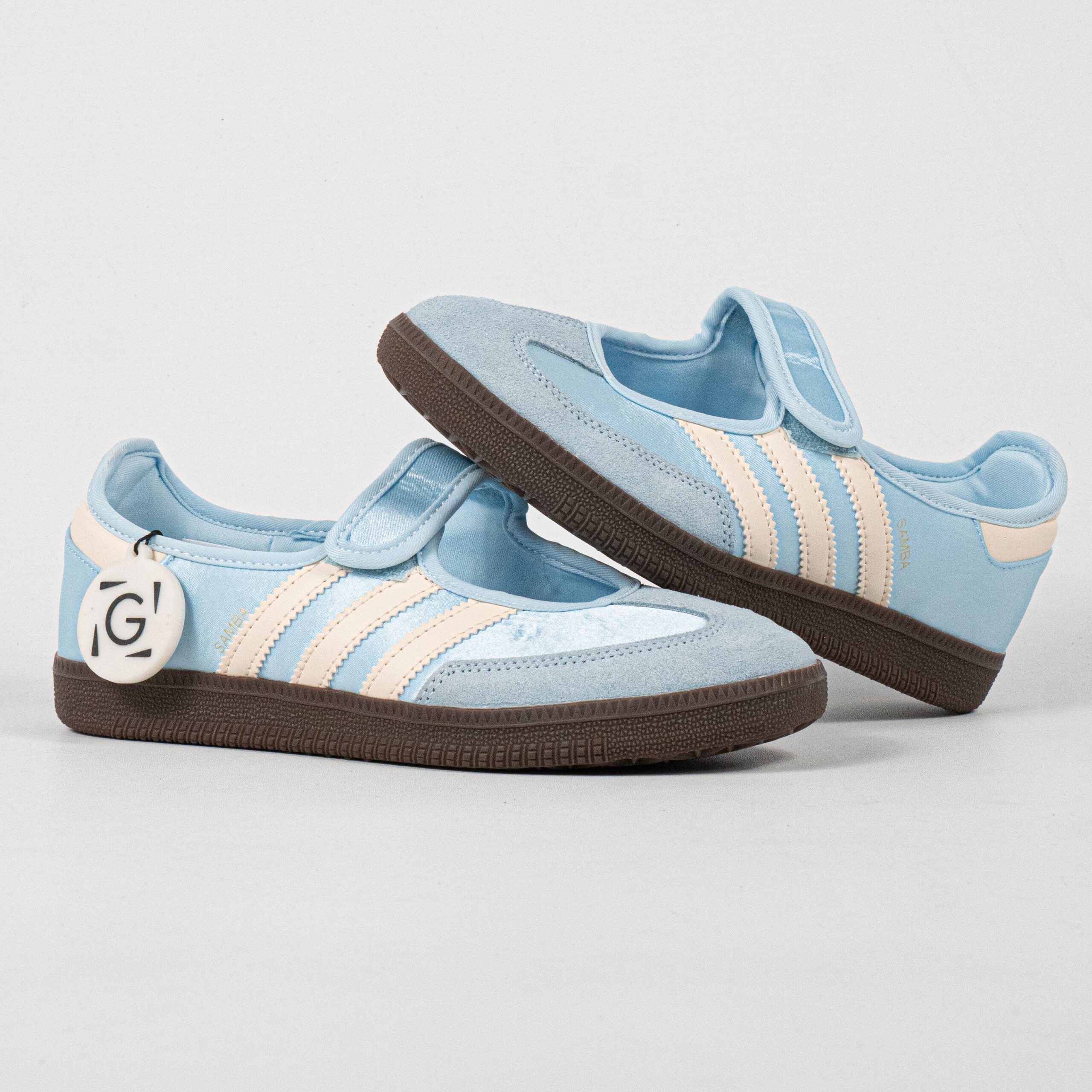 Sepatu Adidas Samba Jane Crystal Sky Cream White Blue Women Casual Sneakers Wanita Sepatu Kasual - Image 3