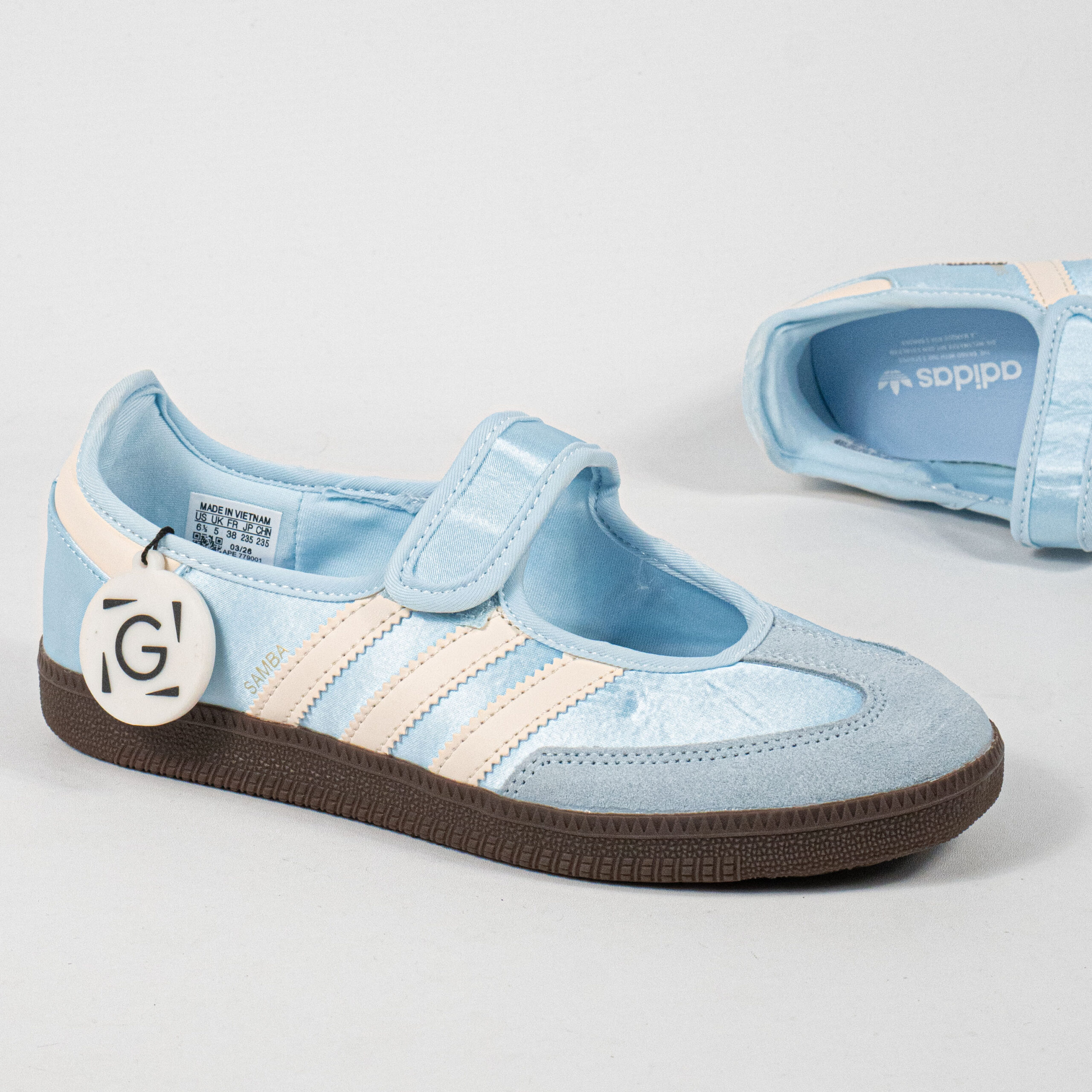 Sepatu Adidas Samba Jane Crystal Sky Cream White Blue Women Casual Sneakers Wanita Sepatu Kasual - Image 2