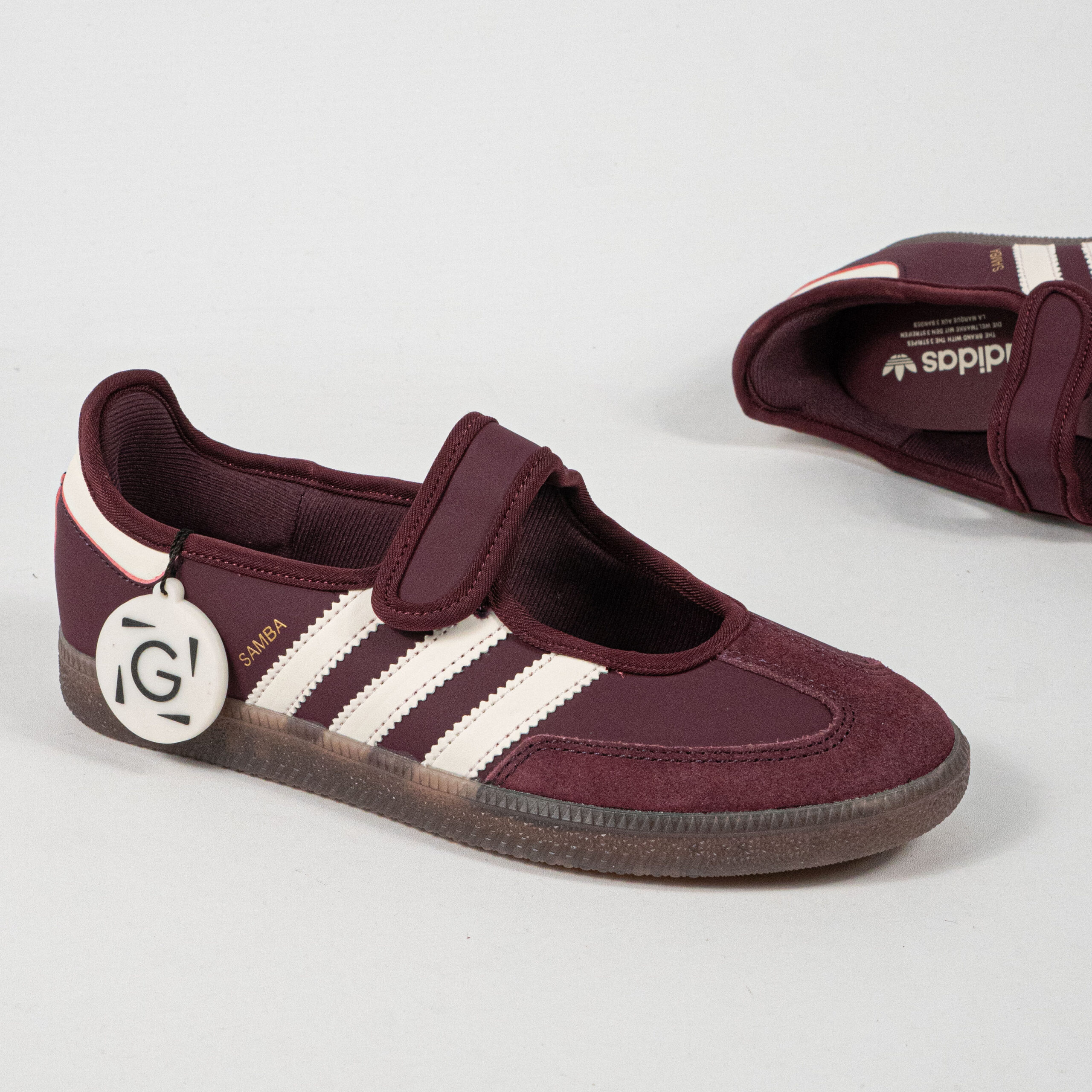 Sepatu Adidas Samba OG Mary Jane Maroon Cream White Women Casual Sneakers Wanita Sepatu Kasual - Image 2