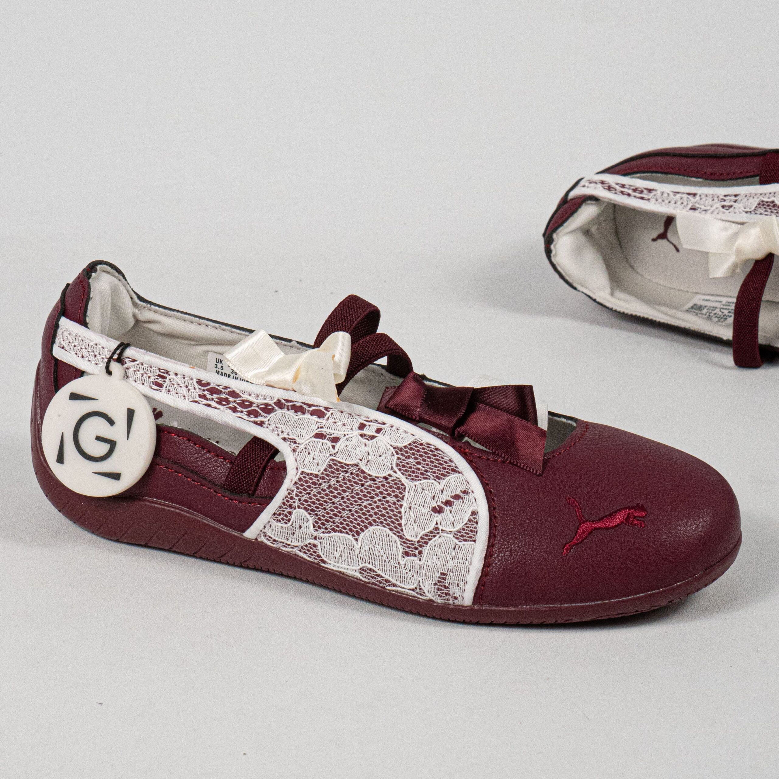 Sepatu Puma Speedcat Ballet Lace Ruby Shimmer Maroon Women Casual Sneakers Wanita Sepatu Kasual - Image 3