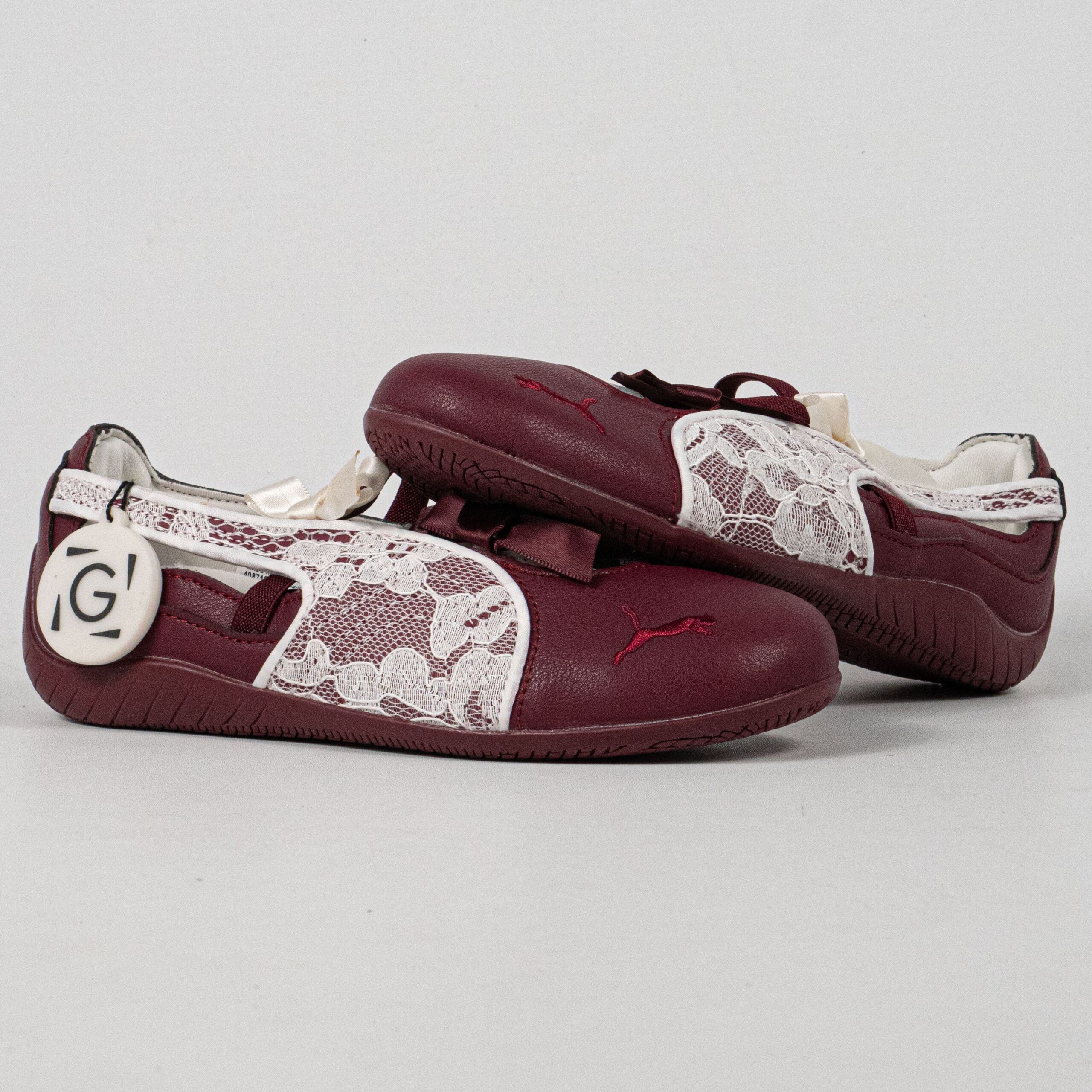 Sepatu Puma Speedcat Ballet Lace Ruby Shimmer Maroon Women Casual Sneakers Wanita Sepatu Kasual - Image 4