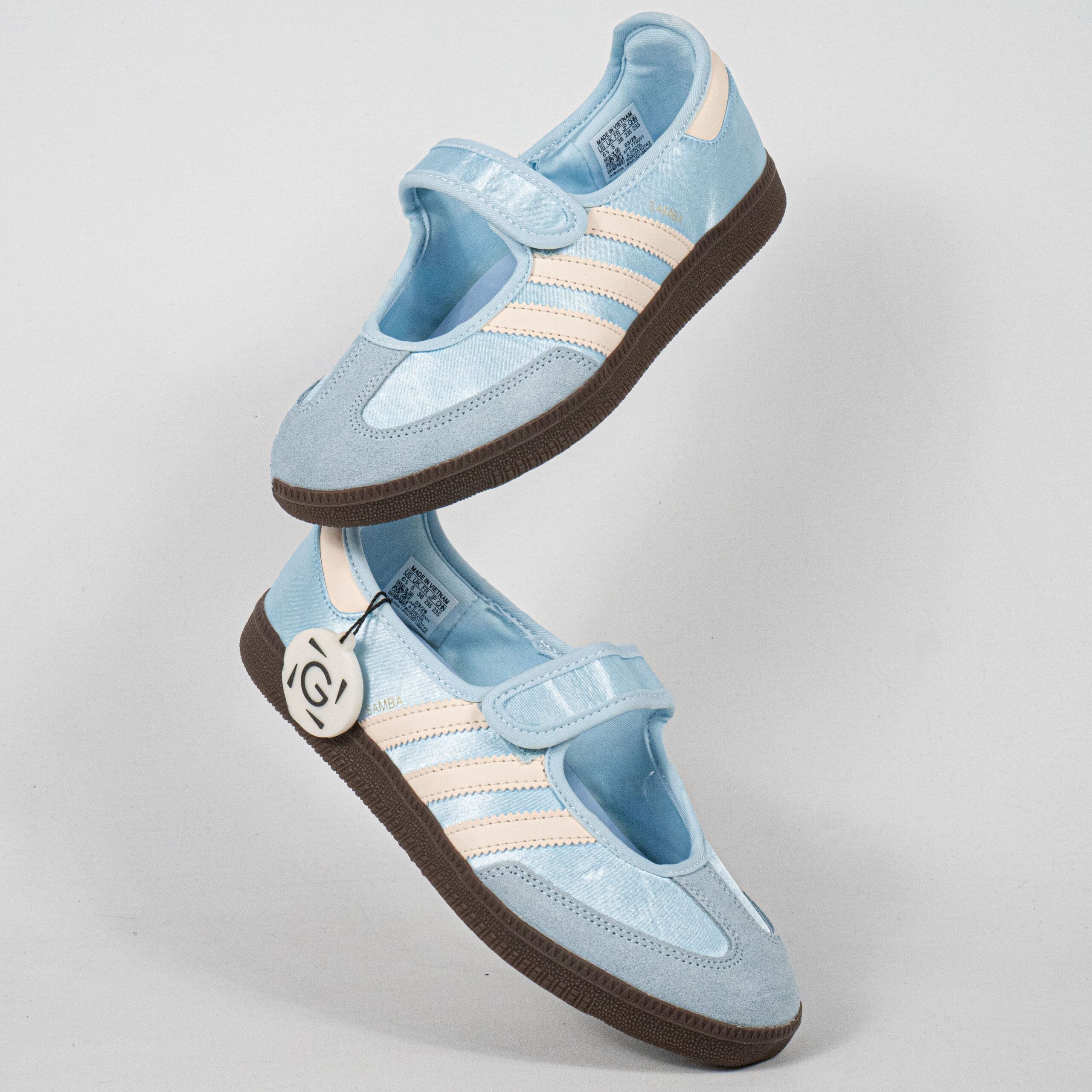 Sepatu Adidas Samba Jane Crystal Sky Cream White Blue Women Casual Sneakers Wanita Sepatu Kasual - Image 4
