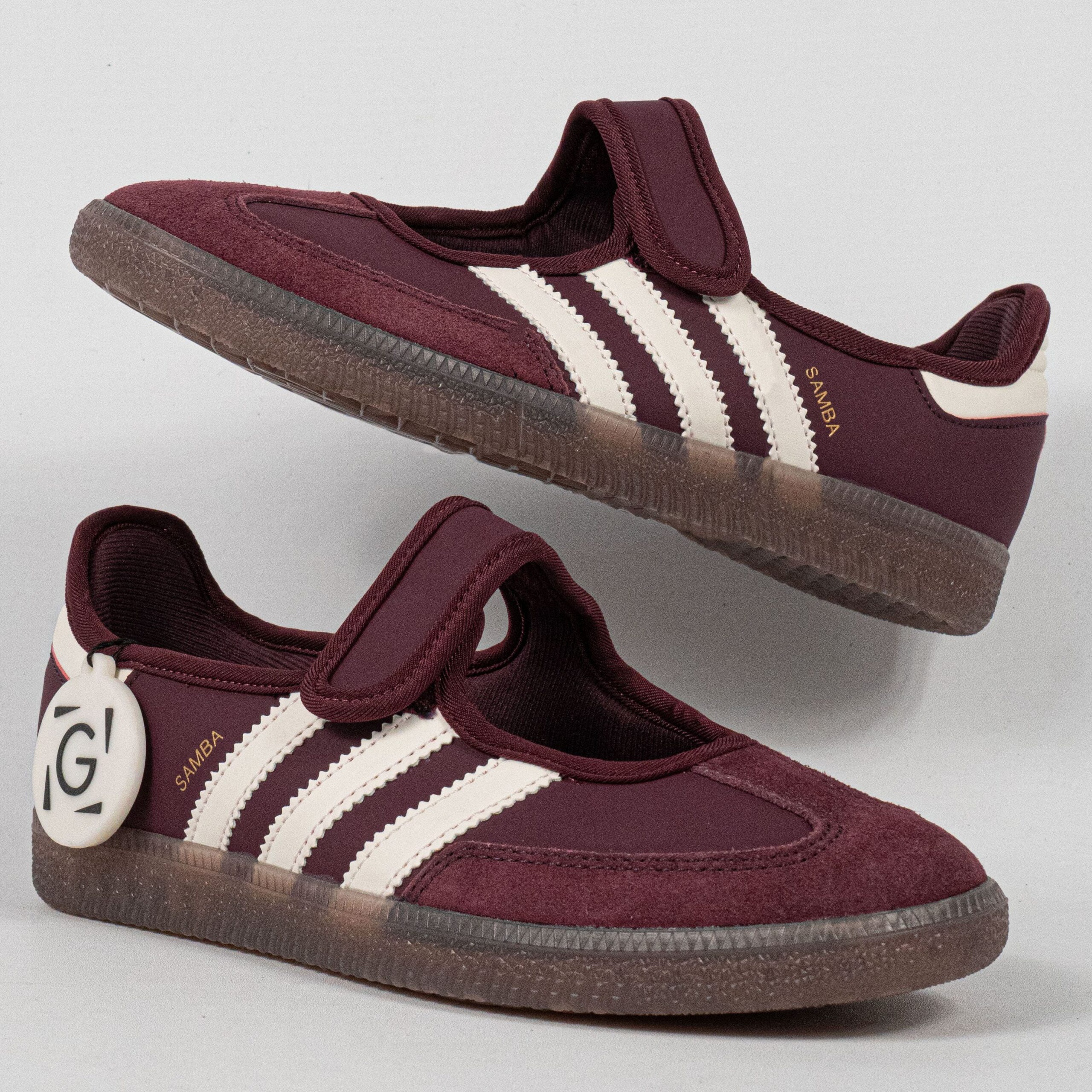 Sepatu Adidas Samba OG Mary Jane Maroon Cream White Women Casual Sneakers Wanita Sepatu Kasual