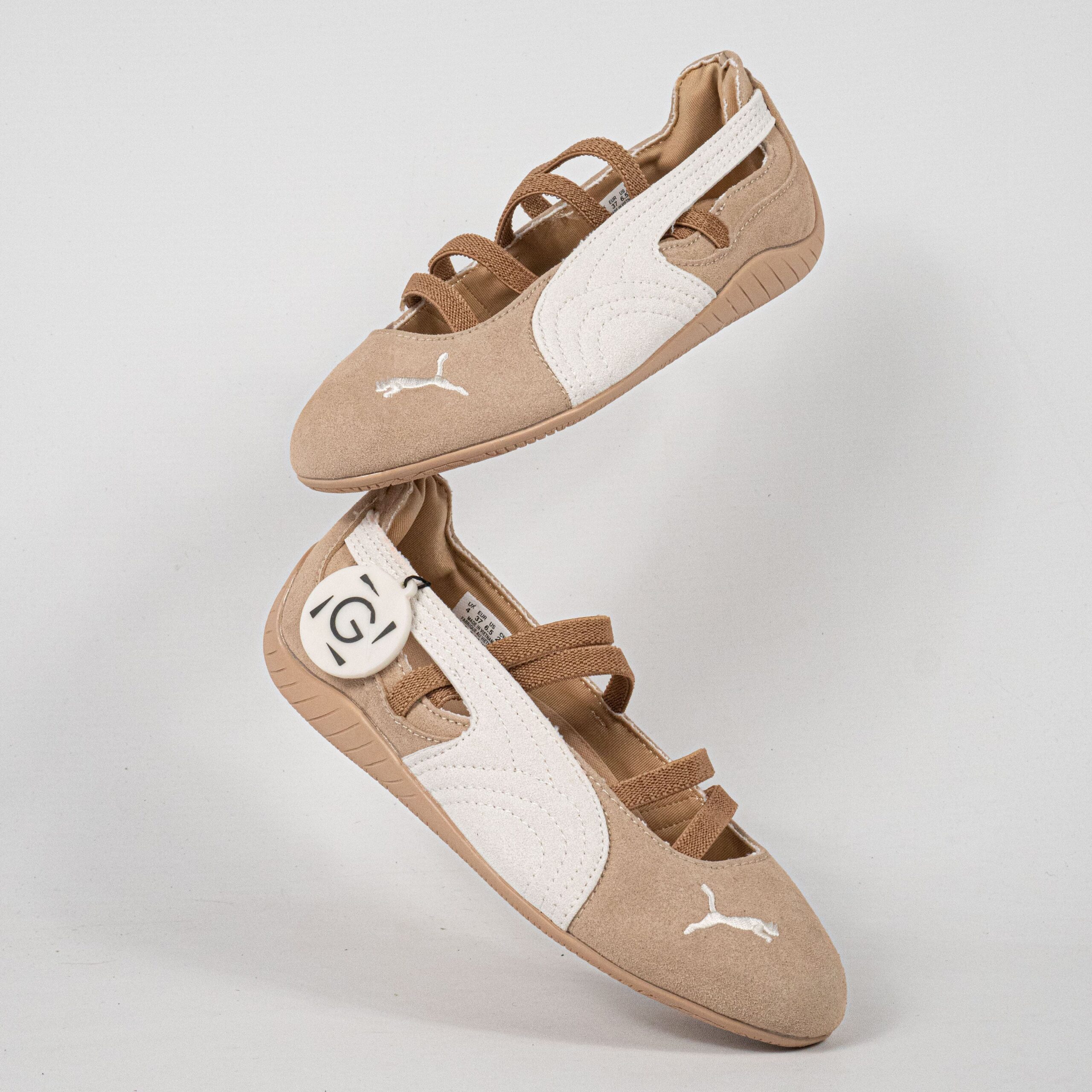 Sepatu Puma Speedcat Ballet Prairie Beige Tan White Women Casual Sneakers Wanita Sepatu Kasual - Image 4