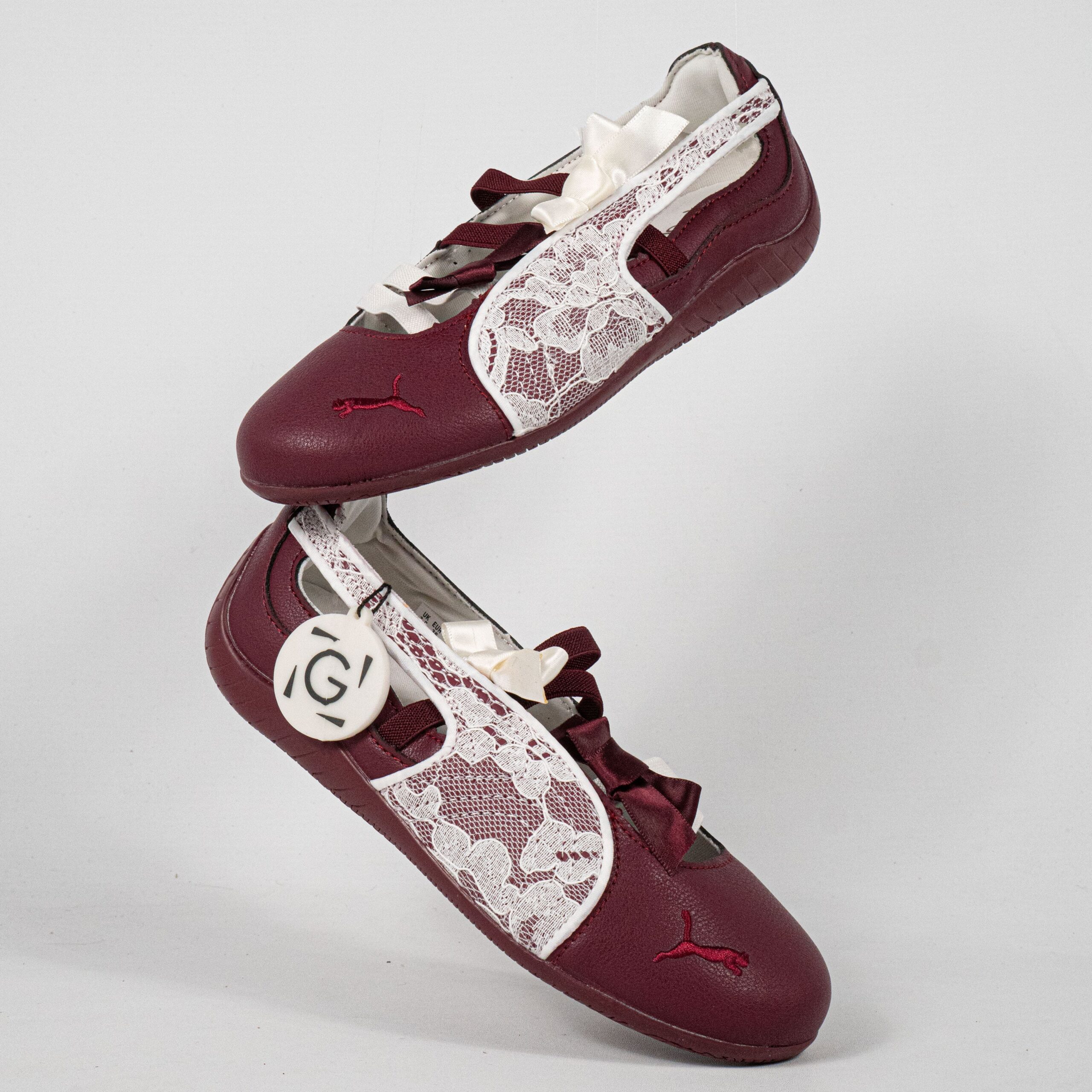 Sepatu Puma Speedcat Ballet Lace Ruby Shimmer Maroon Women Casual Sneakers Wanita Sepatu Kasual - Image 5