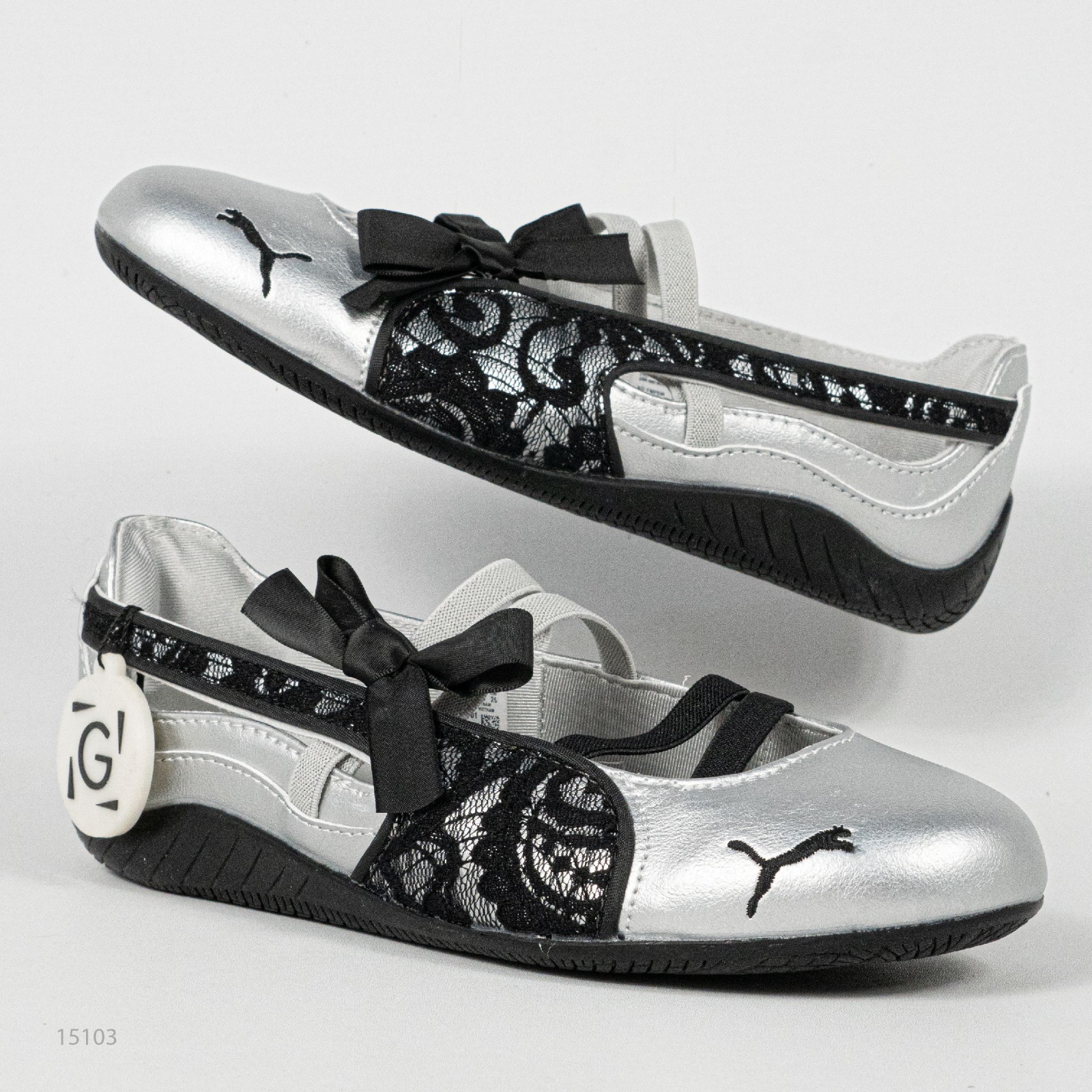 Sepatu Puma Speedcat Ballet Lace Silver Black Casual Women Shoes Sepatu Kasual Wanita