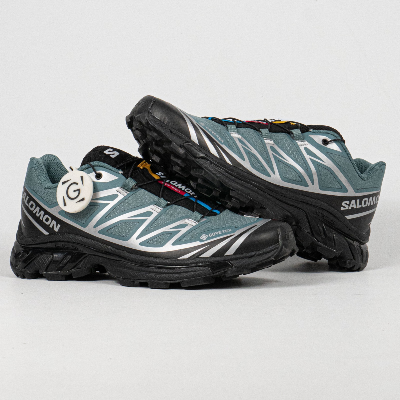 Sepatu Salomon XT-6 GTX North Atlantic Black Turquoise Outdoor Trail Running Sneakers Unisex Sepatu Lari Olahraga Gym Pria Wanita - Image 4