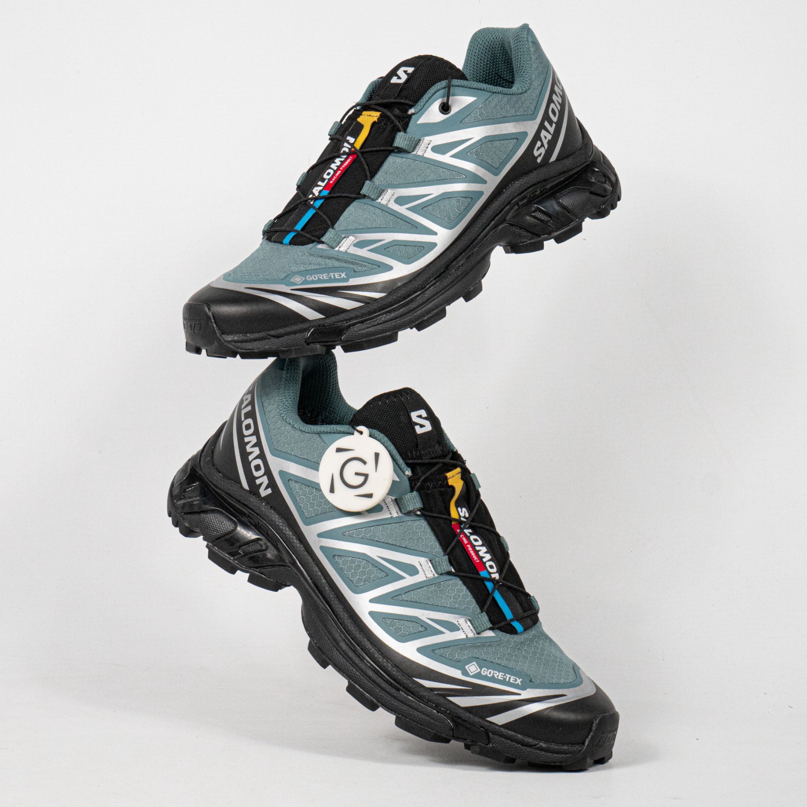Sepatu Salomon XT-6 GTX North Atlantic Black Turquoise Outdoor Trail Running Sneakers Unisex Sepatu Lari Olahraga Gym Pria Wanita - Image 5