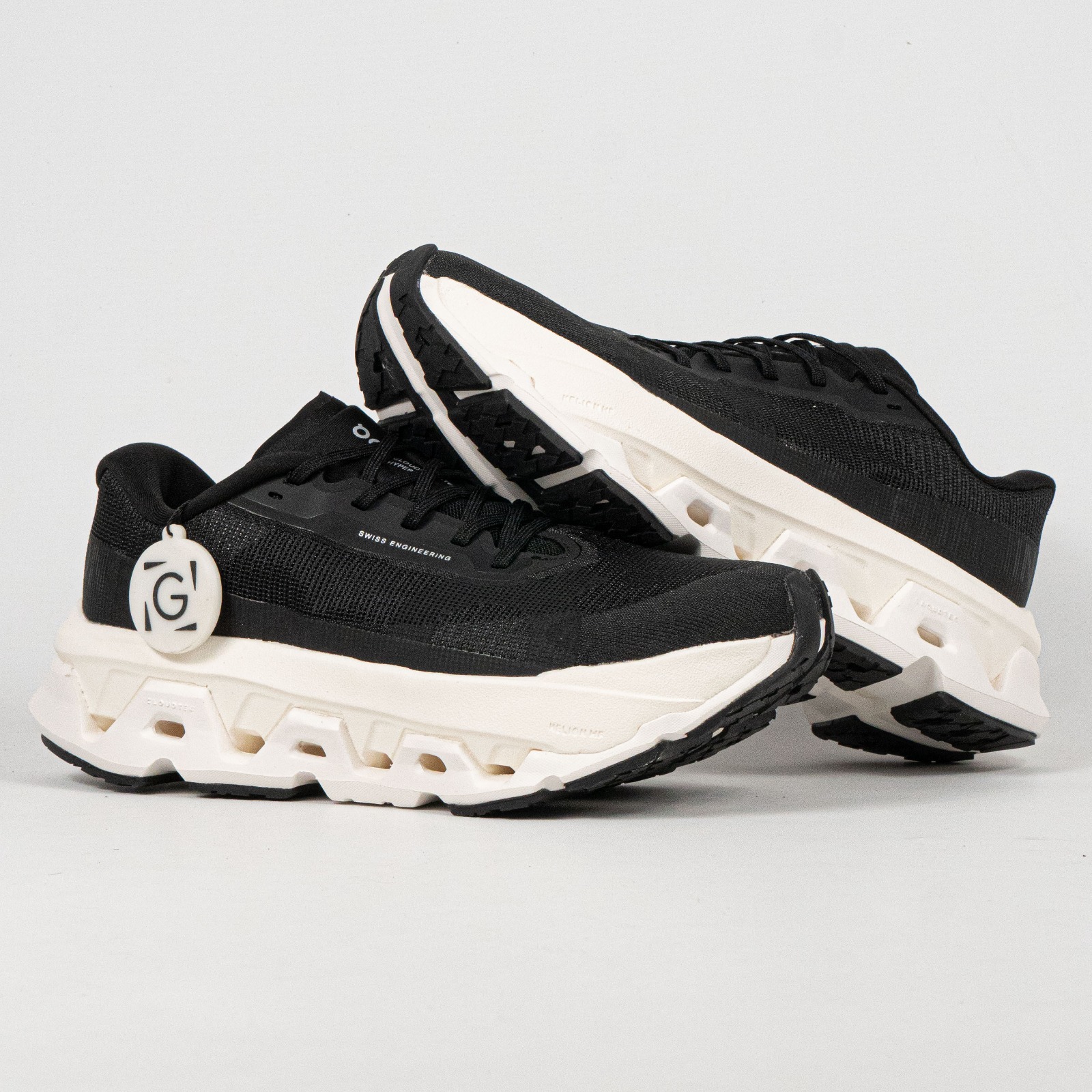 Sepatu On Cloudmonster 3 Hyper Black Ivory Running Sneakers Unisex Sepatu Lari Olahraga Gym Pria Wanita - Image 3