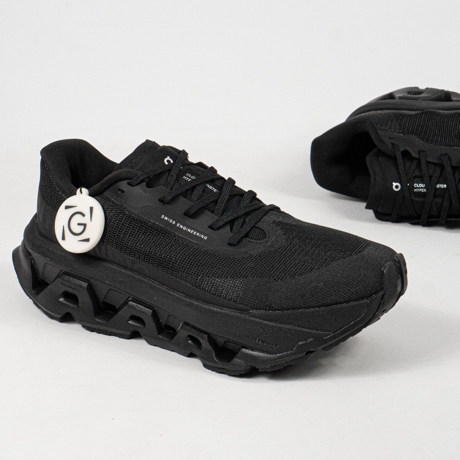 Sepatu On Cloudmonster 3 Hyper All Black Running Sneakers Unisex Sepatu Lari Olahraga Gym Pria Wanita - Image 3