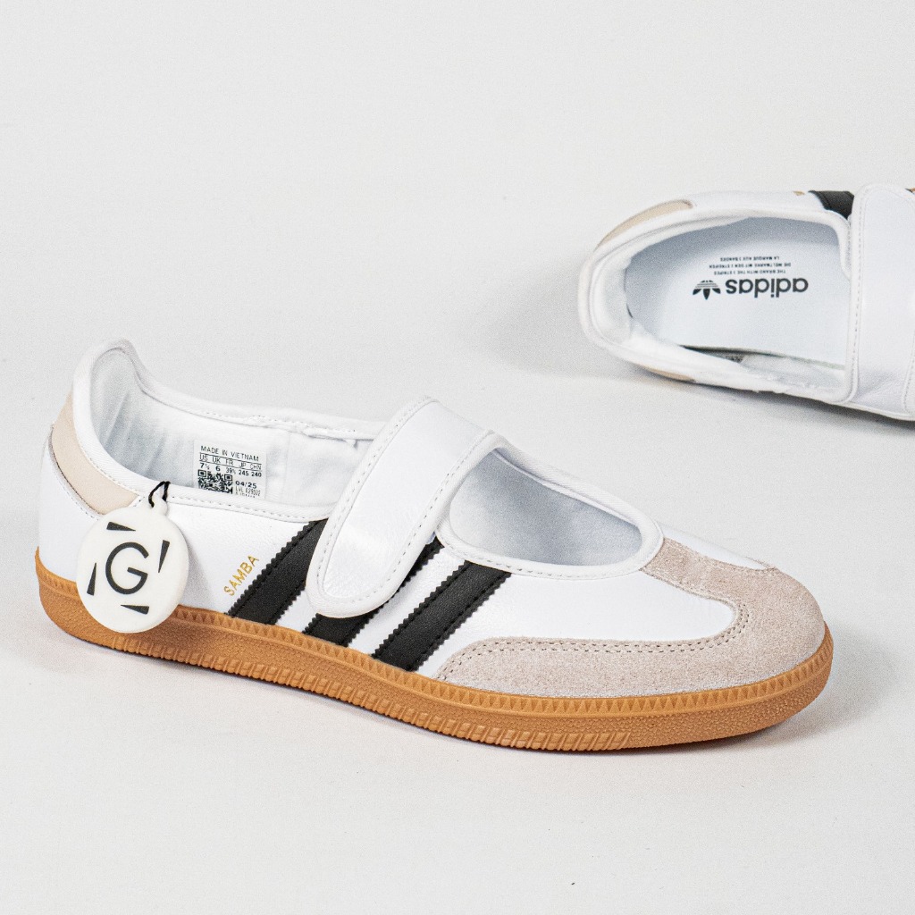 Sepatu Adidas Samba OG Mary Jane Cloud White Black Sneakers Authentic - Image 4