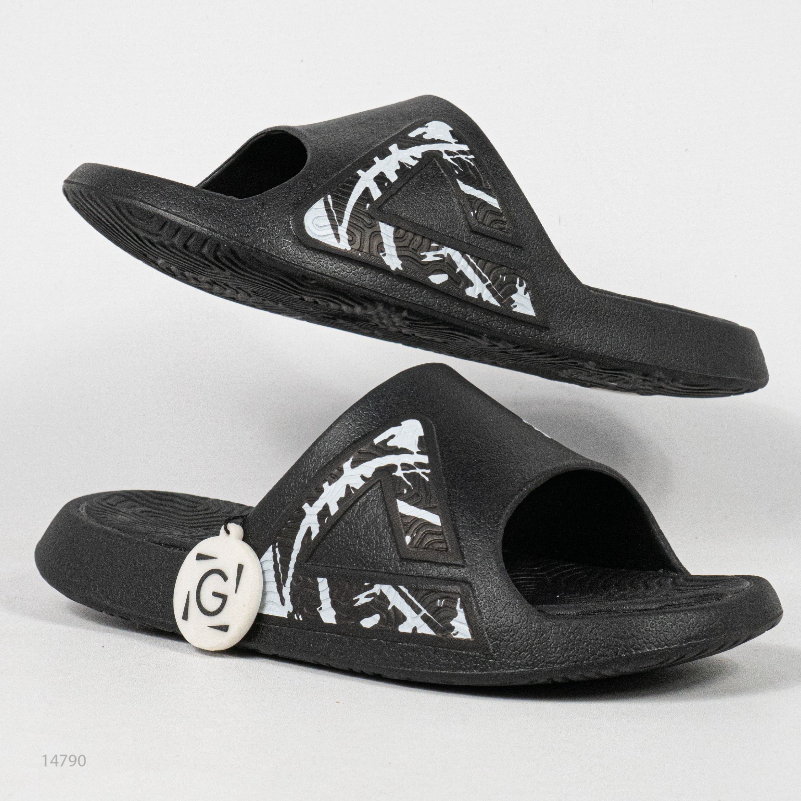 Sandal Peak Tai-Chi Slides Black White Unisex Slipper Sendal Pria Wanita
