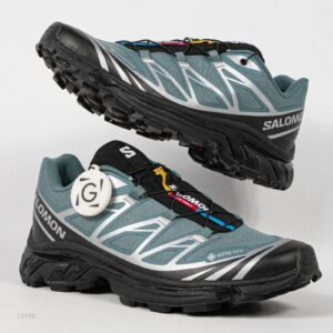 Sepatu Salomon XT-6 GTX North Atlantic Black Turquoise Outdoor Trail Running Sneakers Unisex Sepatu Lari Olahraga Gym Pria Wanita