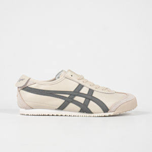 Sepatu Onitsuka Tiger Mexico 66 Origin Signature Cream Grey Leather Unisex Sneakers Casual Authentic