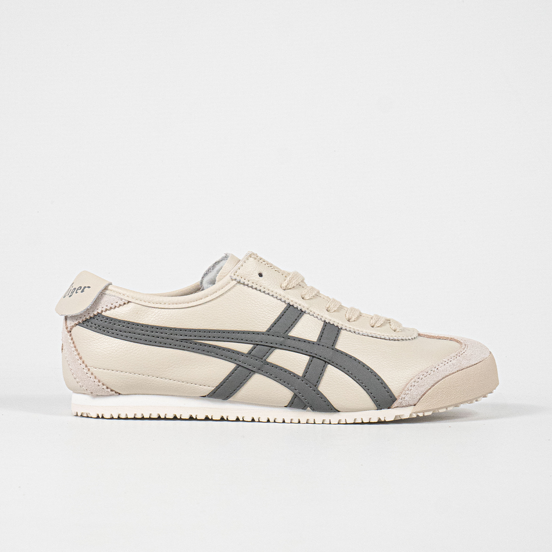 Sepatu Onitsuka Tiger Mexico 66 Origin Signature Cream Grey Leather Unisex Sneakers Casual Authentic