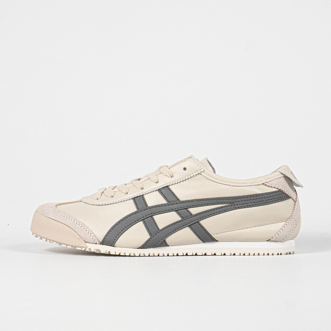 Sepatu Onitsuka Tiger Mexico 66 Origin Signature Cream Grey Leather Unisex Sneakers Casual Authentic - Image 2