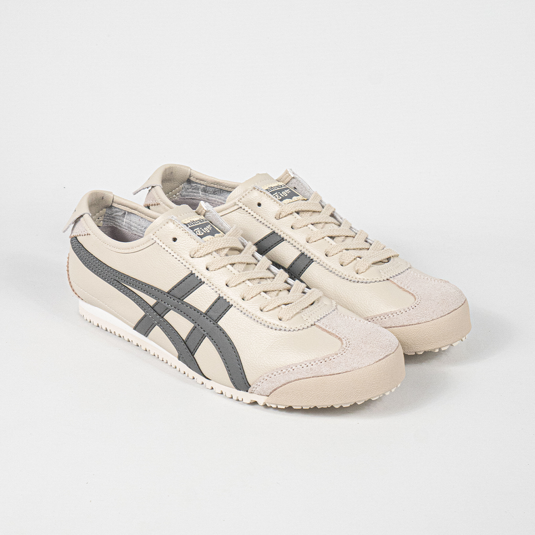 Sepatu Onitsuka Tiger Mexico 66 Origin Signature Cream Grey Leather Unisex Sneakers Casual Authentic - Image 5
