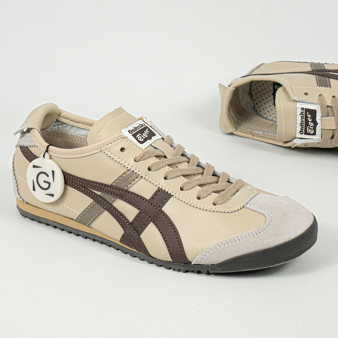 Sepatu Onitsuka Tiger Mexico 66 Deluxe Beige Brown Sneakers Casual Authentic - Image 3