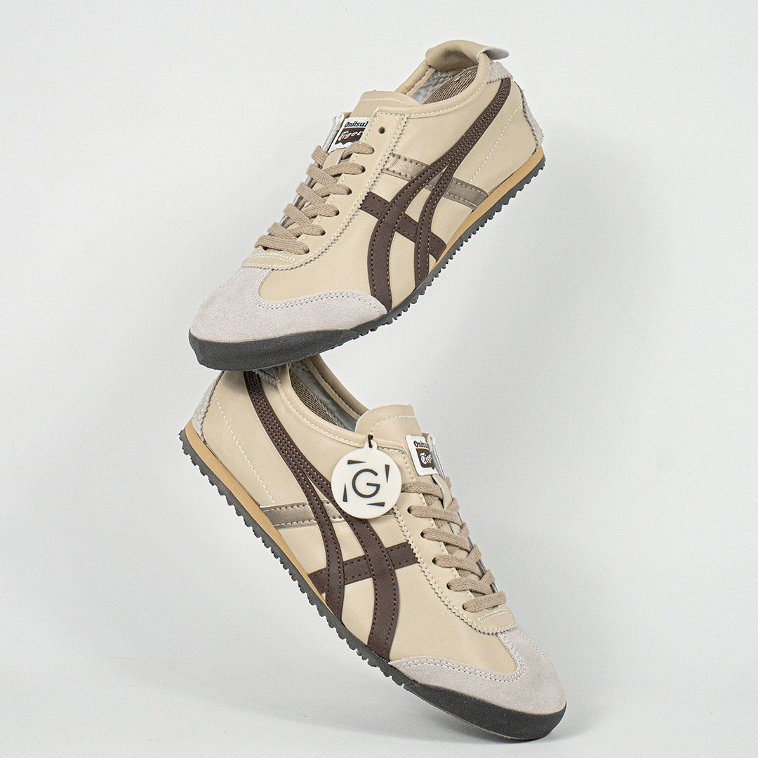 Sepatu Onitsuka Tiger Mexico 66 Deluxe Beige Brown Sneakers Casual Authentic - Image 5