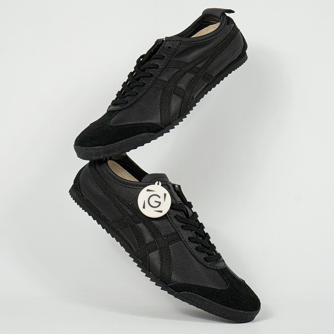 Sepatu Onitsuka Tiger Mexico 66 Deluxe Nippon Made Black Leather Unisex Sneakers Casual Authentic - Image 5