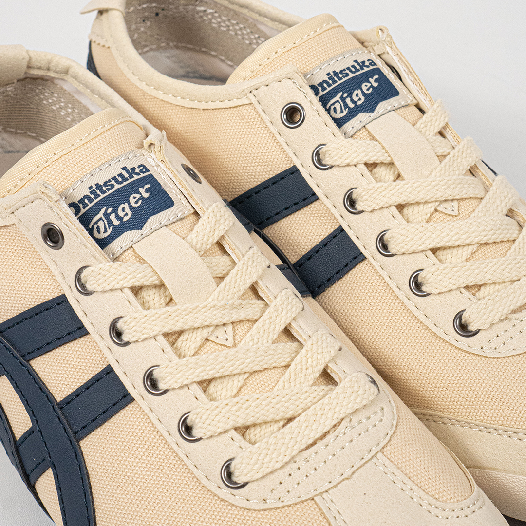 Sepatu Onitsuka Tiger Mexico 66 Laces Cream Navy Canvas Unisex Sneakers Casual Authentic - Image 2