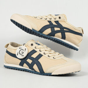 Sepatu Onitsuka Tiger Mexico 66 Laces Cream Navy Canvas Unisex Sneakers Casual Authentic