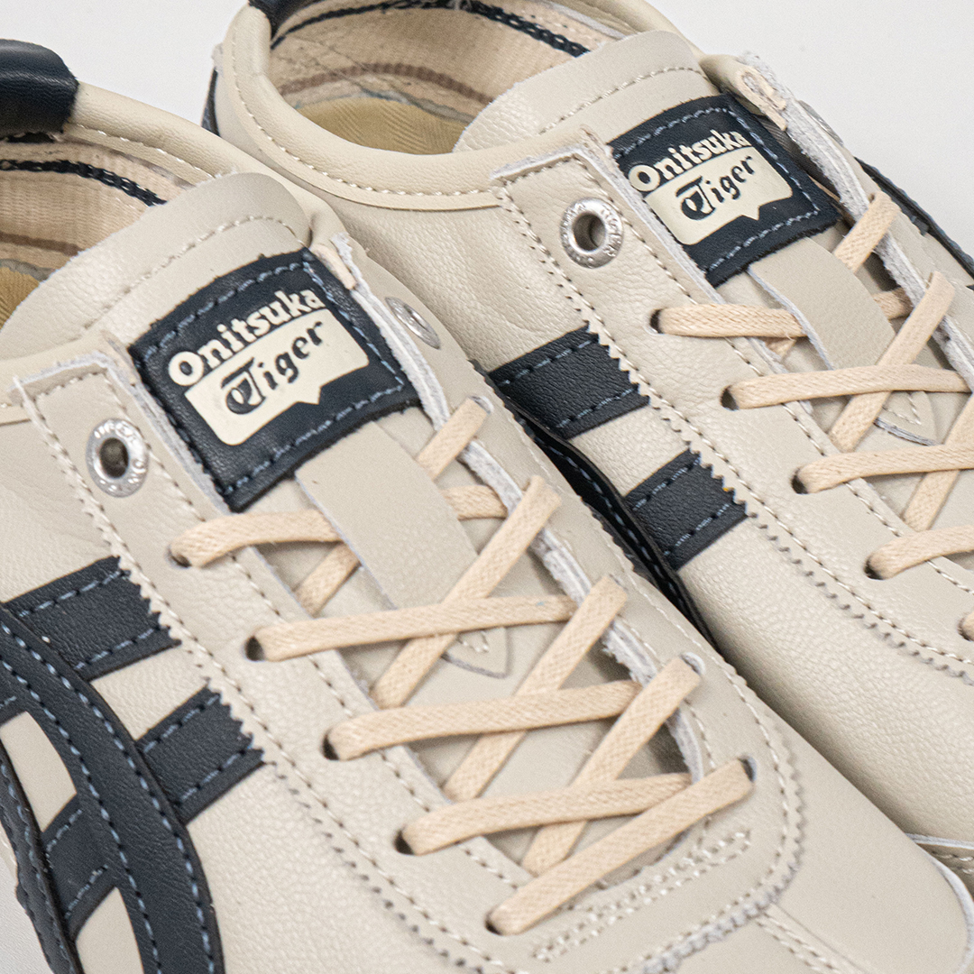 Sepatu Onitsuka Tiger Mexico 66 Laces SD Cream Navy Leather Unisex Sneakers Casual Authentic - Image 2
