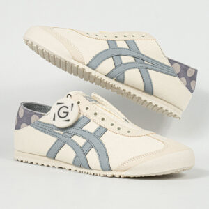 Sepatu Onitsuka Tiger Mexico 66 Paraty Slip On White Grey Purple Canvas Unisex Sneakers Casual Authentic