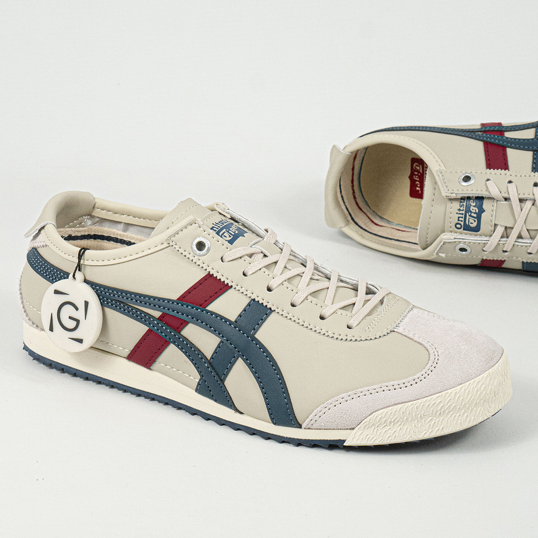 Sepatu Onitsuka Tiger Mexico 66 SD Super Deluxe Cream Peacoat Navy Red Unisex Sneakers Casual Authentic - Image 3
