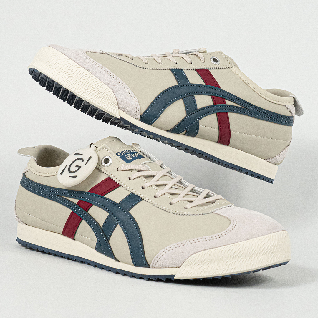 Sepatu Onitsuka Tiger Mexico 66 SD Super Deluxe Cream Peacoat Navy Red Unisex Sneakers Casual Authentic